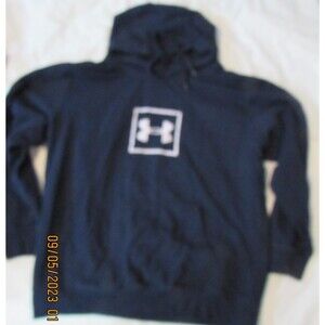 UNDER ARMOUR SIZE XL YOUTH HOODIE DARK BLUE LOGO FRONT KANGAROO POCKET